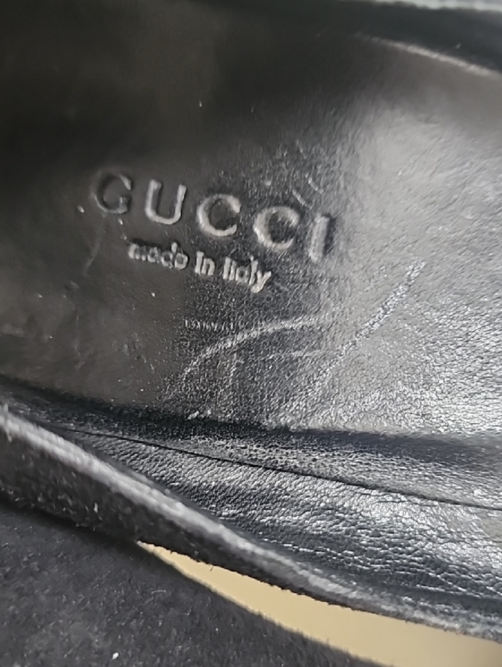Gucci Black Suede Pumps Logo Insole- AUTHENTIC IN GREAT CONDITION - Picture 1 of 7